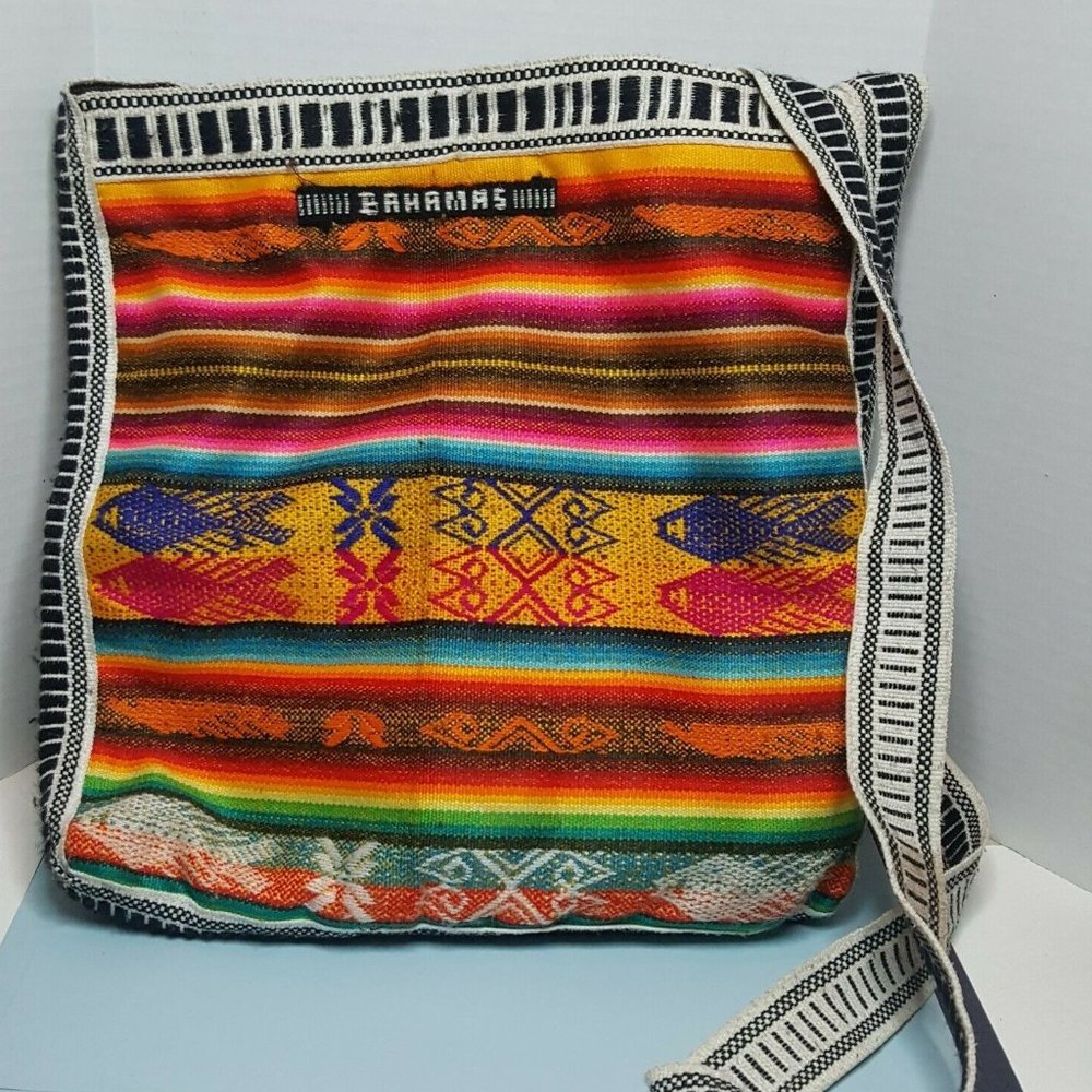 BAHAMA Boho Color Stripes Souvenir Crossbody Purse